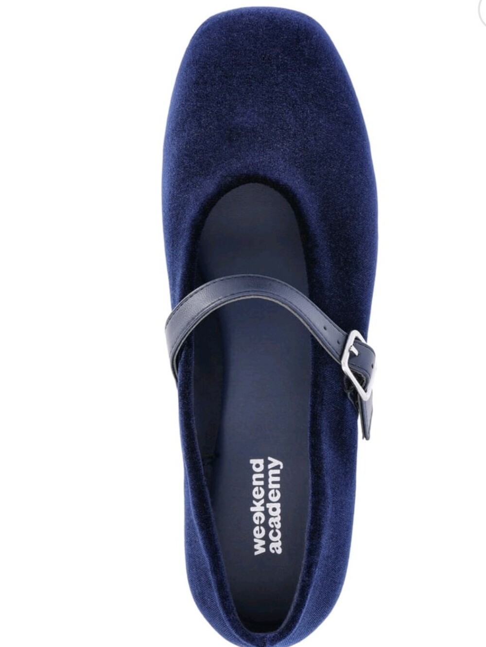 Weekend Academy Girls Velvet Ballet Flats